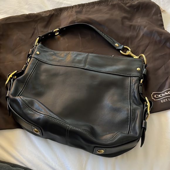 Coach Black Leather Hobo Bag with Gold Hardware - Picture 6 of 6